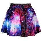 3D Print Galaxy Skirt Women High-Waisted Cratieve Cluster Space Galaxy Mini Skirts Cotton Elastic Skirts 2017 Hot Korea Europe