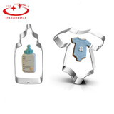 3D Lovely Baby Clothing Feeding Bottle Shape Stainless Steel Cookie Cutter Biscuit Mould Baking Tool For Cake Decor
