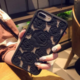 3D Hollow Rose Silicone Phone Cases for iPhone X 8 8 Plus 7 7 Plus