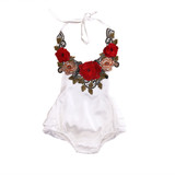 3D Flower Newborn Baby Girls Clothes Backless Bodysuits Babies Girl Floral Bodysuit Sunsuit 0-3T Clothing