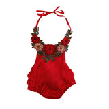 3D Flower Newborn Baby Girls Clothes Backless Bodysuits Babies Girl Floral Bodysuit Sunsuit 0-3T Clothing