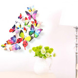 3D Butterfly Wall Decals Multicolor PVC Wall Stickers For TV Wall Kids Bedroom Wall Home house Decoration New fashion