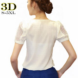 3D Blouse Shirt Women Short Sleeve Summer Korean Style 2017 Hot Sale Female Tops Big Size Cloth Blouses and Shirts S- XXXXXL 5xl