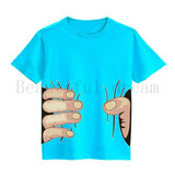 3D Big Hand Pattern Children's Clothing Boys Girls Kids Clothes Cotton T-Shirts Short Sleeve Tops Summer Children's T-shirt