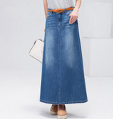2018 Spring summer female jeans skirt casual high waist women cotton denim skirt fashion solid jeans Long skirt s1610