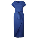 2018 Spring Summer Fashion Front Split Asymmetrical Maxi Dress Vestidos Solid Sexy Slim Bandage Plus Size Long Women Dresses