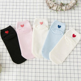2018 Spring Summer Cotton Women Heart Socks Cute Girls Kawaii Lovely Red Heart Heel Socks High Quality Thin Cool Love Socks