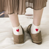2018 Spring Summer Cotton Women Heart Socks Cute Girls Kawaii Lovely Red Heart Heel Socks High Quality Thin Cool Love Socks