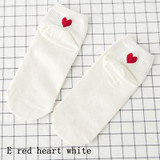 2018 Spring Summer Cotton Women Heart Socks Cute Girls Kawaii Lovely Red Heart Heel Socks High Quality Thin Cool Love Socks