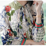 2018 spring Summer Clothing Vintage Dress Autumn Elegant Long sleeve floral printed Loose Pleated Women Plus Size Dress vestidos