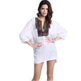 2018 Spring Summer Blouse Shirt Fashion Embroidery XXXL Woman Clothes Female Blusa Feminina Casual Vintage Shirt Women Tops Tee