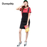 2018 Spring Slip Jeans Club Dress Vintage Jean Sundress Loose Spaghetti Strap Dress Female Mini Denim Party Dresses Dunayskiy