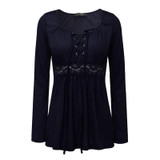 2018 Spring Pregnant Women Shirts Lace Splice Blouses Long Sleeve Tops Pregnancy Clothes Casual Maternity Clothings Plus Size