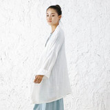 2018 Spring Original Artistic Loose Long Sleeve Plus Size Women Shirts Cotton Linen Long Blusas Kimono Blouse Prevent Bask Tops