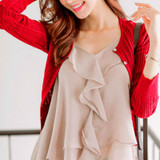 2018 spring New women's Korean autumn sweater sexy tight cardigan Women Slim waist round neck short paragraph cardigan coat