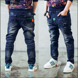2018 Spring Jeans Pants Boy Autumn Children's Denim Trousers Kids Dark Blue Designed Pants Big Child Jeans Girls Boys Jeans Kids