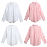 2018 Spring Elegant Ladies Blouses Plus Size 3XL 4XL 5XL Women Loose Shirt Solid Tunics Long Sleeve Pocket Casual Top Large Size