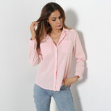2018 Spring Elegant Ladies Blouses Plus Size 3XL 4XL 5XL Women Loose Shirt Solid Tunics Long Sleeve Pocket Casual Top Large Size