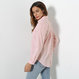 2018 Spring Elegant Ladies Blouses Plus Size 3XL 4XL 5XL Women Loose Shirt Solid Tunics Long Sleeve Pocket Casual Top Large Size