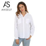 2018 Spring Elegant Ladies Blouses Plus Size 3XL 4XL 5XL Women Loose Shirt Solid Tunics Long Sleeve Pocket Casual Top Large Size