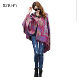 2018 Spring Cardigan Sweater Coat Fashion Fringe Ethnic Geometric Women Batwing Cape Poncho Knit Top Hip Scarf Shawl