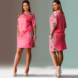 5XL 6XL Summer Dresses Big Size 2018 Fashion Elegant Women Half-Sleeve Print Dress Plus Size Casual Robe Office Dress Vestidos