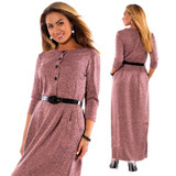 5XL 6XL Robe 2018 Autumn Winter Dress Big Size Elegant Long Sleeve Maxi Dress Women Office Work Dresses Plus Size Women Clothing