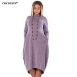 5XL 6XL Loose Casual women Dress big sizes new 2017 Autumn Winter Plus Size long dress Irregular Long Sleeve dresses vestidos