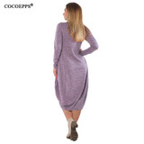 5XL 6XL Loose Casual women Dress big sizes new 2017 Autumn Winter Plus Size long dress Irregular Long Sleeve dresses vestidos