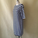5XL 6XL Large Size 2018 Autumn Summer Dress Big Size Black White Striped Dress Straight Dresses Plus Size Women Clothing Vestido
