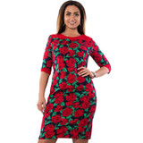 5XL 6XL Large Size 2017 Summer Dress Big Size Flowers Dot Print Dress Straight Elegant Dresses Plus Size Women Clothing Vestidos