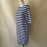 5XL 6XL Large Size 2017 Autumn Summer Dress Big Size Black White Striped Dress Straight Dresses Plus Size Women Clothing Vestido