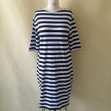 5XL 6XL Large Size 2017 Autumn Summer Dress Big Size Black White Striped Dress Straight Dresses Plus Size Women Clothing Vestido