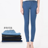 5XL 6XL Ladies 100% Cotton Denim Skinny Jeans woman Pencil Pants Plus Large Size Women Elastic Waist Pants Female Trousers XXXXL
