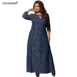 5XL 6XL 2018 New Women Long Dress Spring Summer Lace Plus Size Dress Fashion Party large size Maxi Dresses big size Girl Clothes