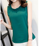 5XL 2016 Women Casual New Summer Chiffon Blouse Shirt Sleeveless Loose Blouse White Female Office Lady Blusas Plus Size Tops