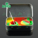 5sets 4 in 1 Silicone Dab Container Non-stick Bho Wax Containers for Dabs Butane Hash Oils Free Shipping