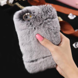 5S 6S 7 Plus 100% Genuine Rabbit Fur Hair Case For Apple iPhone 5 5S SE 6 6S 7 For iPhone 6 6S Plus 7 Plus Glitter Diamond Cover