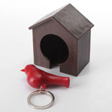 5Pieces Lover Sparrow Birdhouse Key Ring Chain Wall Arts Key Hook Holders Whistle Lovely Gift For Women Men