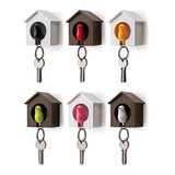 5Pieces Lover Sparrow Birdhouse Key Ring Chain Wall Arts Key Hook Holders Whistle Lovely Gift For Women Men