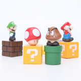 5pcs/set Super Mario Bros mario figure Luigi mushroom Goomba Toad Yoshi PVC Action Figures Toy children gift