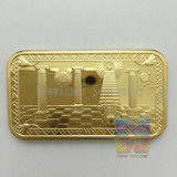 5pcs/set Fraternal Souvenir Bullion Bar coins 1 oz 24 gold plated Magnificent Freemasonry Masonic Art Crafts Bars