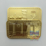 5pcs/set Fraternal Souvenir Bullion Bar coins 1 oz 24 gold plated Magnificent Freemasonry Masonic Art Crafts Bars