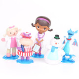 5pcs/set Doc McStuffins Toy Hospital Doc Girl Lambie Lamb Stuffy Dragon Chilly Snowman Hallie Hippo Figure Set Kids Toys Gifts