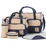 5PCS/Set Baby Diaper Bag Pregnant Mother Bags multifunctional Kid Stroller Bags Nappy Baby Bags For Mom