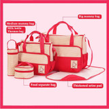 5PCS/Set Baby Diaper Bag Pregnant Mother Bags multifunctional Kid Stroller Bags Nappy Baby Bags For Mom