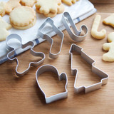 5pcs/set Christmas Cookie Cutter Biscuit Mould Aluminum Sugarcraft Cutter Cake Baking Tool