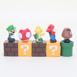 5pcs/set 5cm Super Mario Bros figures Toys Mario Goomba Luigi Koopa Troopa Mushroom PVC Action Figure Model Blocks Dolls