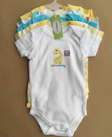 5PCS/LOT Unisex Top Quality Baby Rompers Short Sleeve Cottom O-Neck 0-12M Novel Newborn Boys&Girls Roupas de bebe Baby Clothes