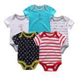 5PCS/LOT Unisex Top Quality Baby Rompers Short Sleeve Cottom O-Neck 0-12M Novel Newborn Boys&Girls Roupas de bebe Baby Clothes